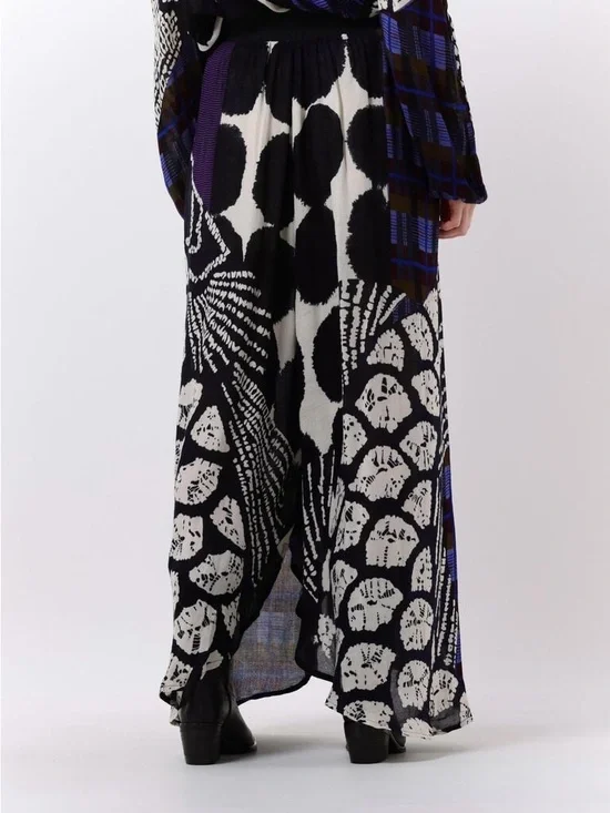 Mes Demoiselles Paris Blue, Purple & Black Wide-Leg Palazzo Pants - Picture 6 of 11